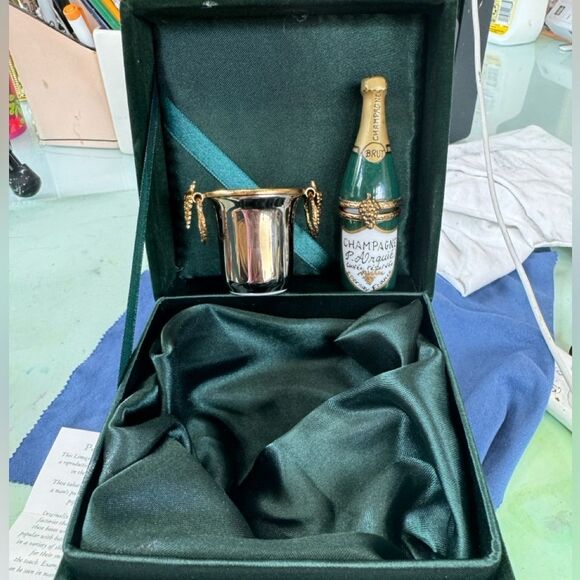 Rochard Limoges Champagne Bottle & Ice Bucket Trinket Box Set France - Picture 12 of 12